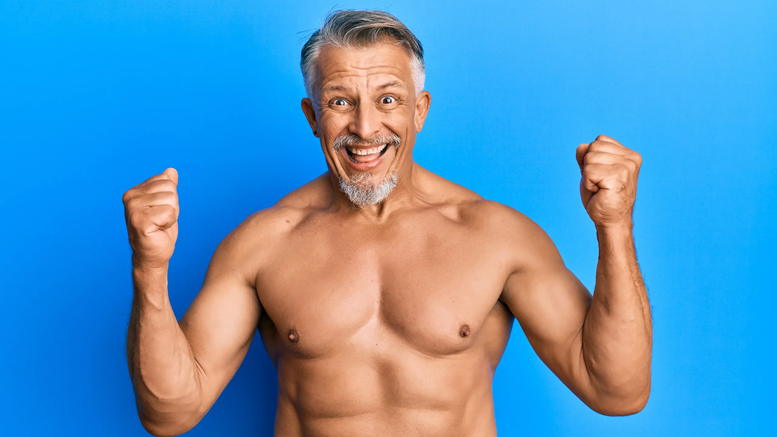 Happy man over 60 using Cumblast
